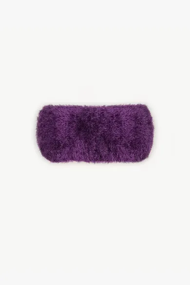 Fluffy Violet Silk Headband - Main Image