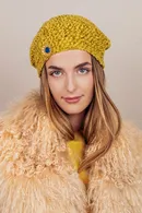 Golden Silk Openwork Beret - Thumbnail 5