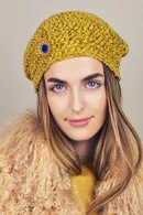 Golden Silk Openwork Beret - Thumbnail 6