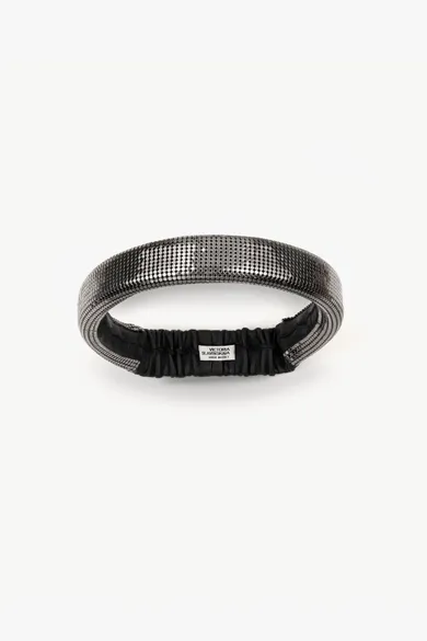 Metal Mesh Leather Headband - Main Image