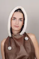 Openwork Cashmere Shearling Hood - Thumbnail 11