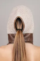 Openwork Cashmere Shearling Hood - Thumbnail 13