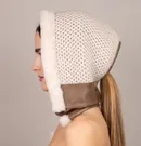 Openwork Cashmere Shearling Hood - Thumbnail 3