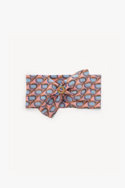 PRINTED SILK HEADBAND WITH ADJUSTER