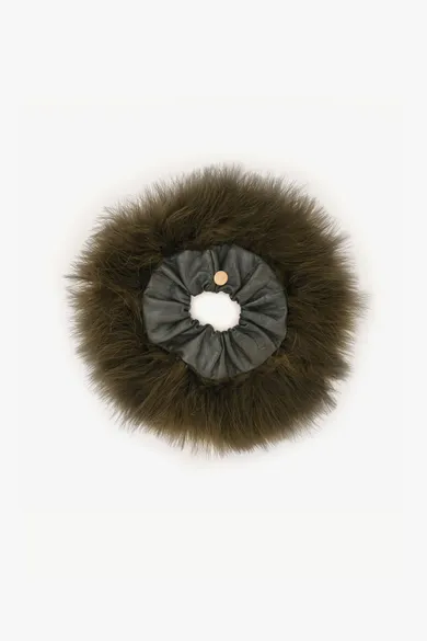 FEATHER LEATHER SCRUNCHIE - Main Image