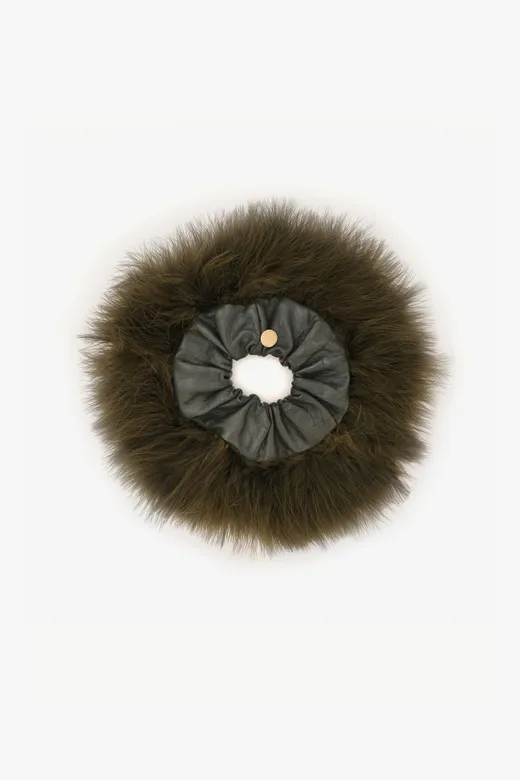 FEATHER LEATHER SCRUNCHIE