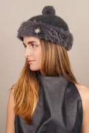 Shearling Cashmere Pom Pom Hat - Thumbnail 4