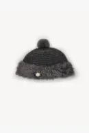 Shearling Cashmere Pom Pom Hat - Thumbnail 1